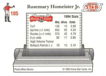 1995 Jockey Star #105 Rosemary Homeister Jr. Back